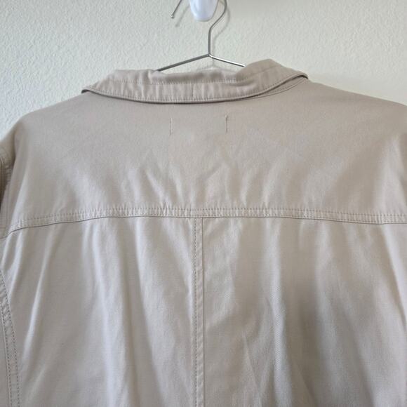 Talbots Button Front Jacket Beige Khaki Women Size L Long Sleeve NEW - Picture 9 of 13
